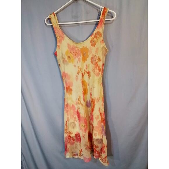G-Dresses; Yellow with orange floral pattern - Picture 4 of 6